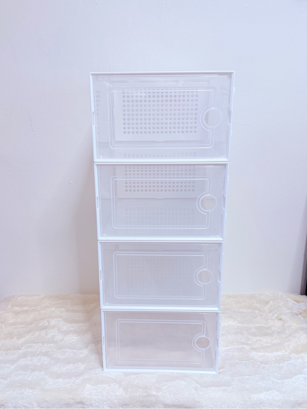White Stackable 4-Drawer Home Storage Organizer